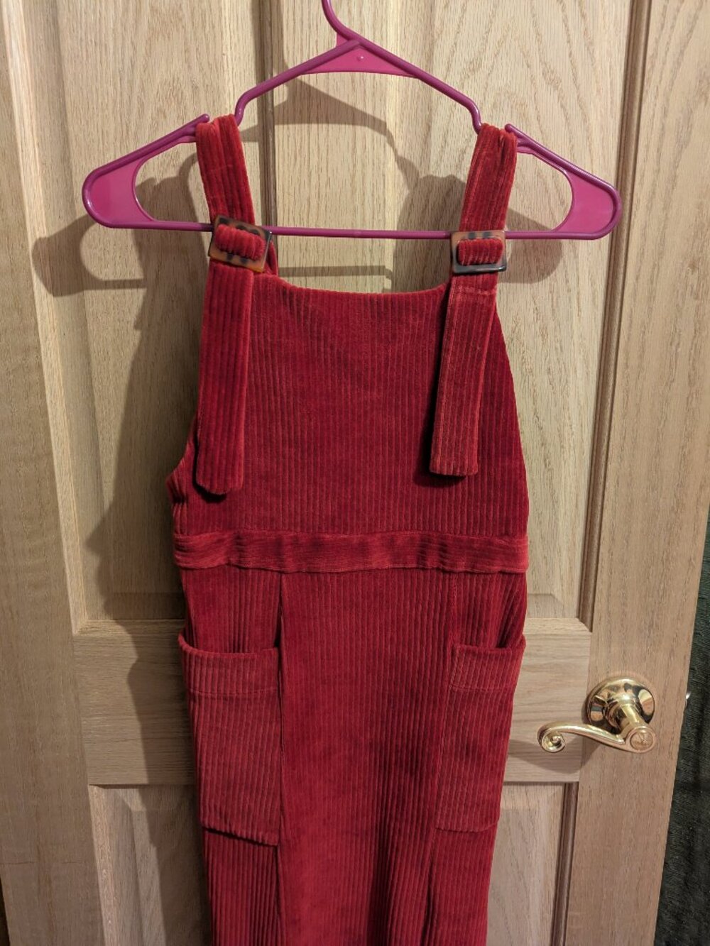 Red corduroy maxi dress